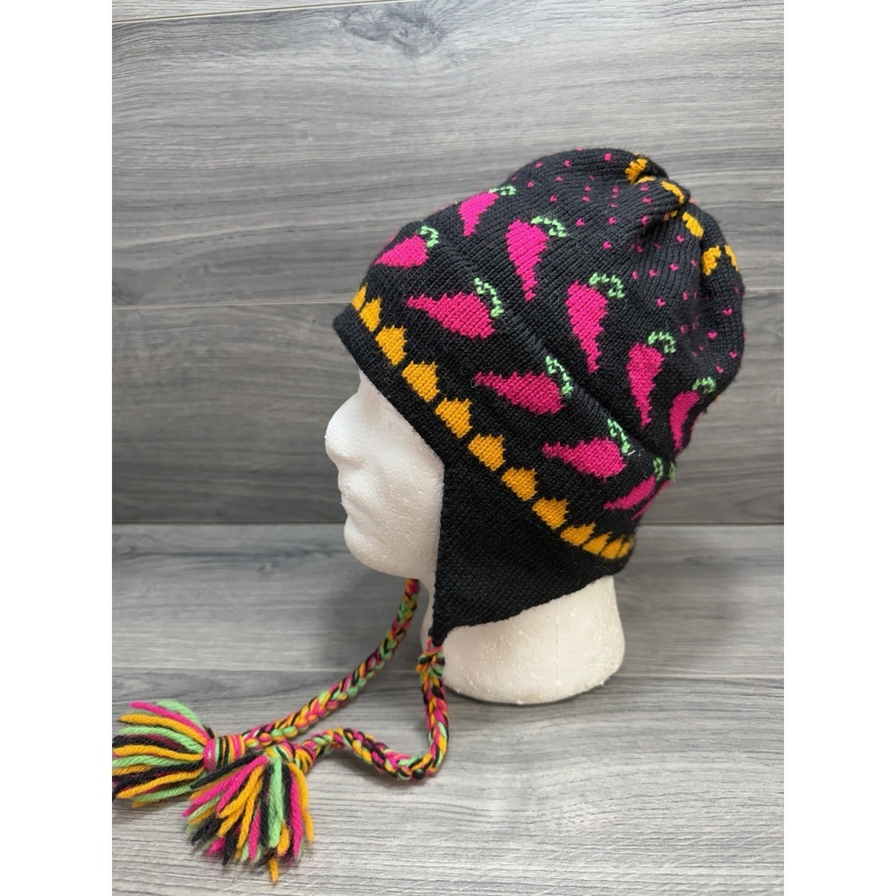 Mountain Ladies And Ewe Handmade USA Wool Pepper Ski Hat Winter Black Vermont